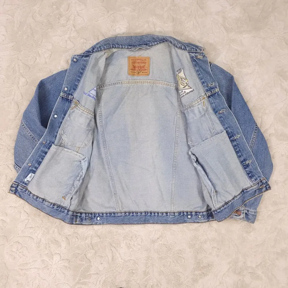 Vintage Levi's Chevy Truck US Alpine Ski Sugarloaf 1996 Trucker Jacket Medium